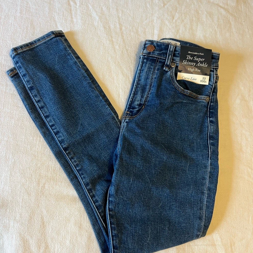 Abercrombie & Fitch High Rise Skinny Jeans - Blue